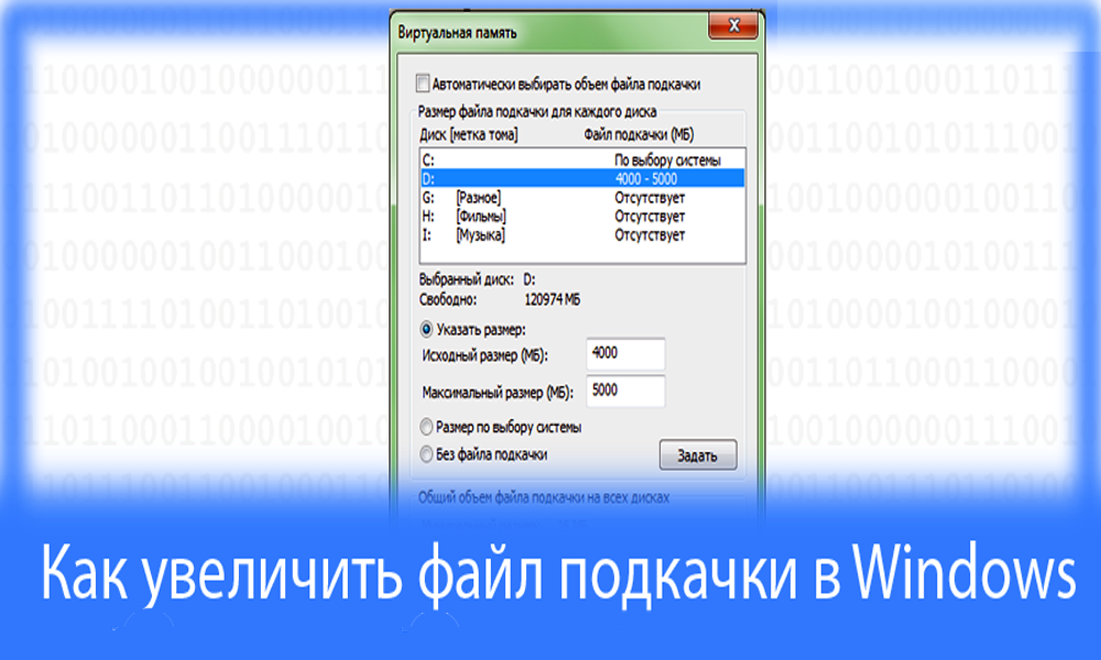 Настройка файла подкачки в windows server 2008